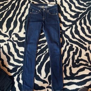 Rag and bone high rise skinny dark wash jeans. Size 25